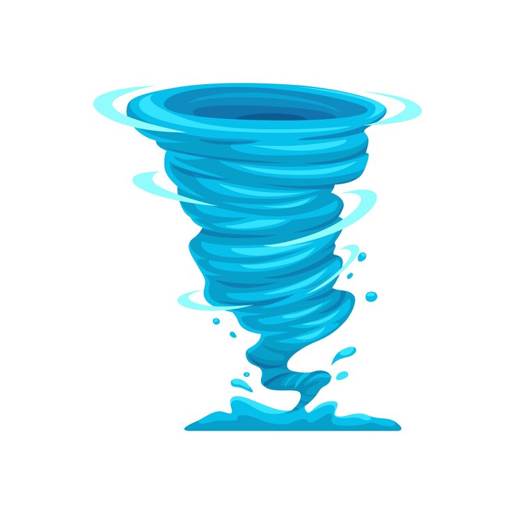 Vetor vórtice torcido do ciclone da tempestade do tornado dos desenhos animados