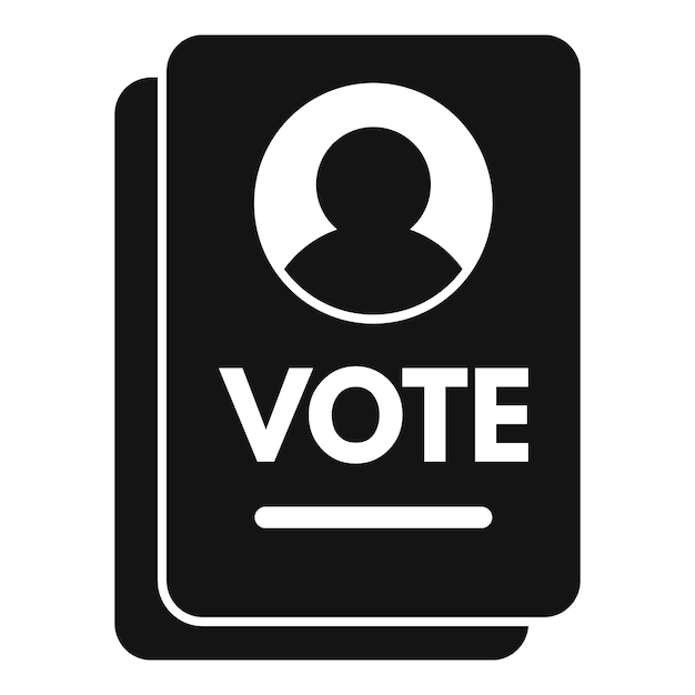 Votar ícone de candidato vetor simples pesquisa eleitoral escolha eleitor