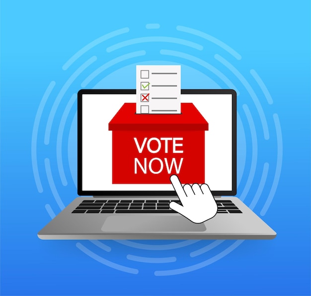 Vetor vote laptop grande design para qualquer finalidade urna ícone plano com votação laptop marketing digital