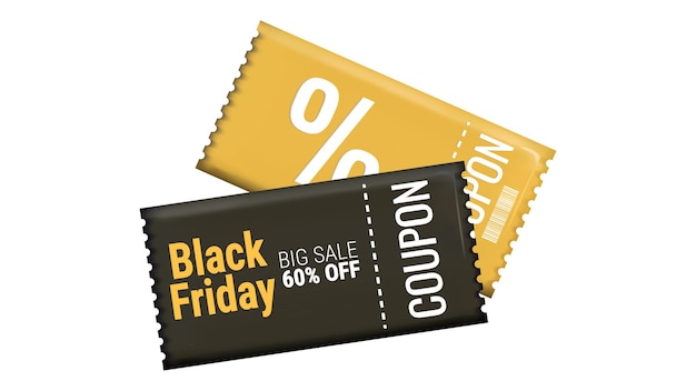 Voucher de desconto da Black Friday em 3D