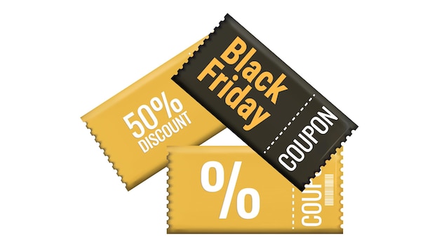 Voucher de desconto da Black Friday em 3D