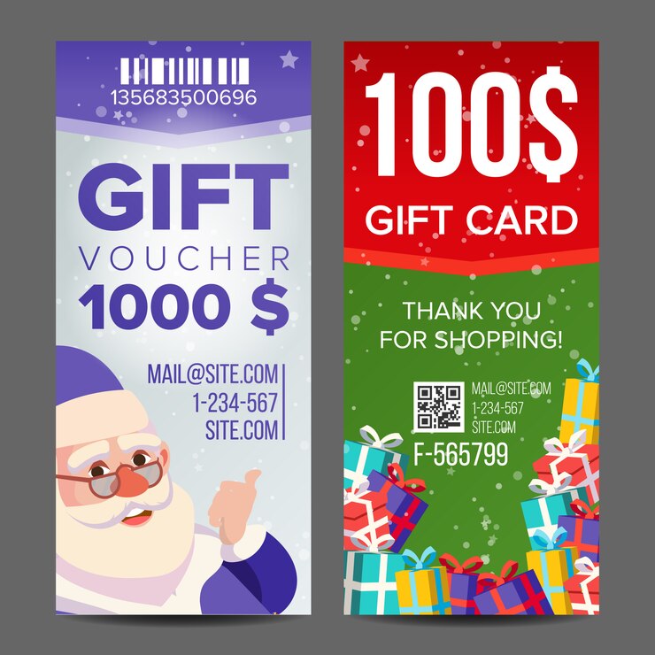 Vetor voucher de presente