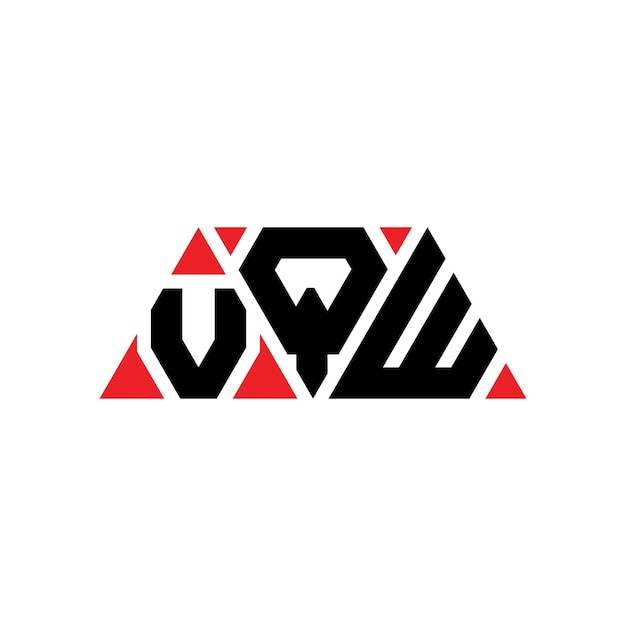 VQW triângulo letra logotipo design com forma de triângulo VQW logotipo triângulo design monograma VQW vector triângulo logotipo modelo com cor vermelha VQW logótipo triangular simples elegante e luxuoso Logotipo VQW