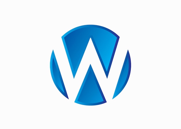 W letter template logo