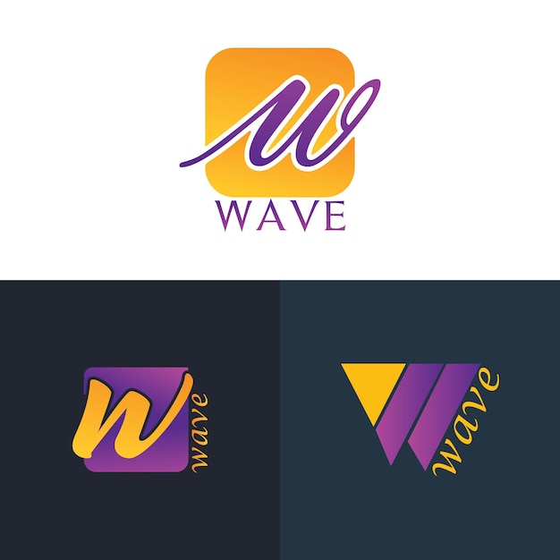 W logo letter design cores pretas e vermelhas ilustração vetorial ícone moderno do monograma.