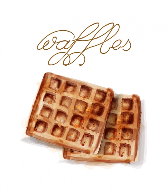 Waffles em aquarela