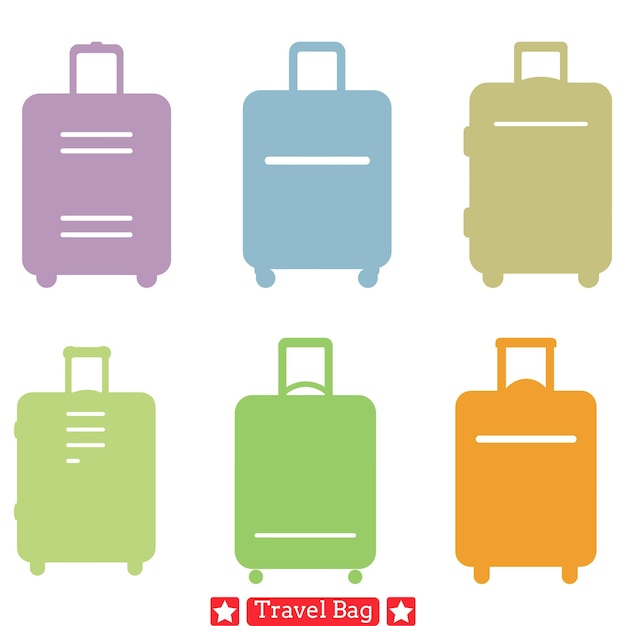 Wanderlust wardrobe bolsa de viagem vector set para exploradores