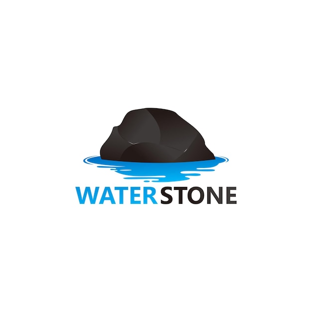 Water stone logo design template vector, emblem, design concept, creative symbol, icon