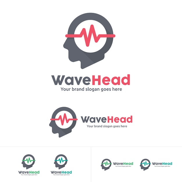 Wave head music studio logo, instrumento de música logotipo, telefone principal logotipo