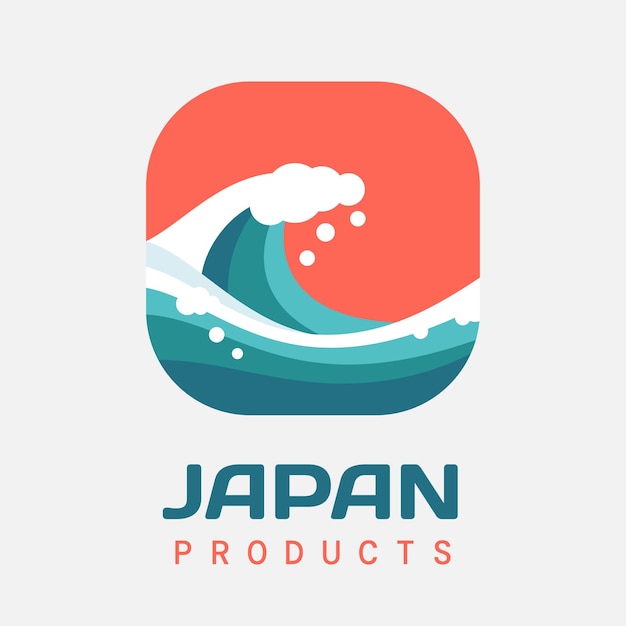 Wave logo design de conceito do japãosímbolo ondas do mar oceânico para identidade de negócios