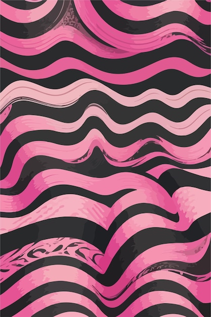 Wavy delights flat vector 2d abstracção rosa e negra
