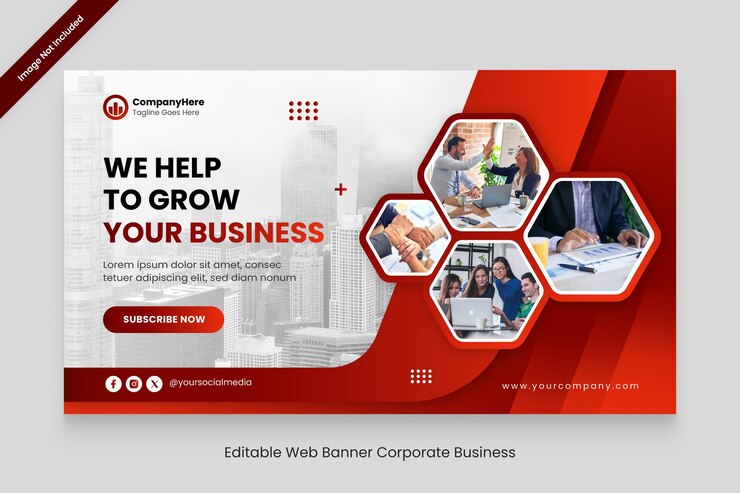 Vetor web banner corporativo negócios miniaturas digitais