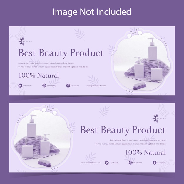Vetor web banner design para produtos de beleza e cosméticos
