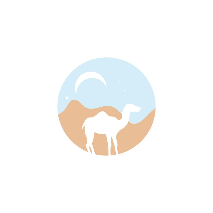 Vetor web de modelo de design de ilustração vetorial de ícone de camelo