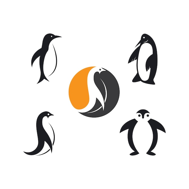 Web de modelo de design de ilustração vetorial de ícone de pinguim