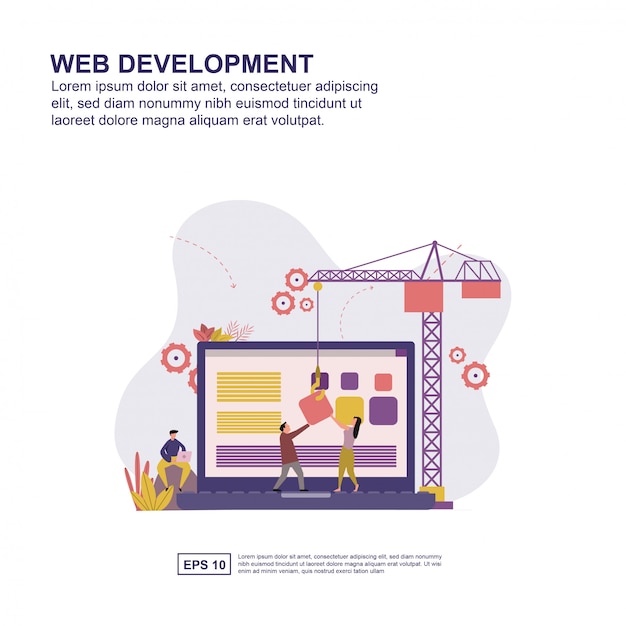 Vetor web desenvolvimento conceito design plano para apresentação.