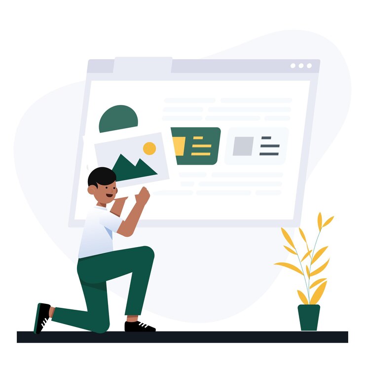 Vetor web design online com um conceito de homem