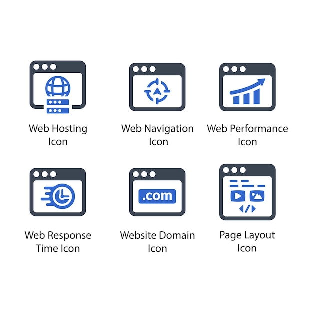 Web Hosting Navigation Web Performance Web Response Time Website Domain Page Layout icon