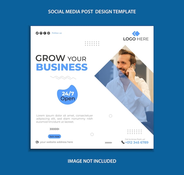 Webinar ao vivo de marketing digital e modelo de postagem do Facebook de mídia social corporativa