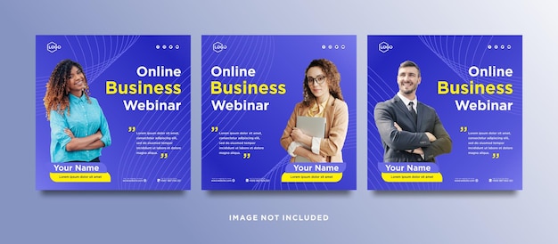 Webinar ao vivo de marketing digital e postagem de mídia social corporativa ou banner de modelo