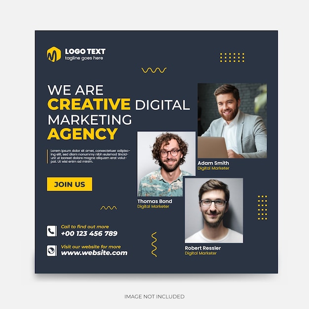 Webinar ao vivo de marketing digital moderno e modelo de postagem de mídia social corporativa