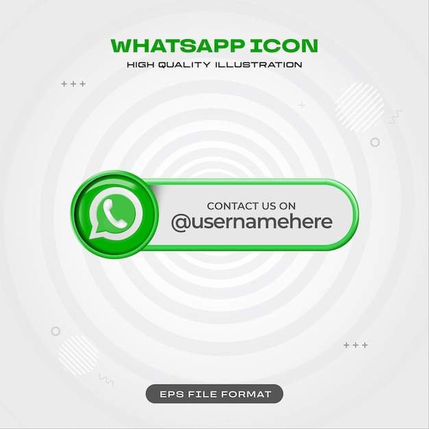 Whatsapp Contacte-nos Icon de barra de pesquisa Ilustração de renderização 3D