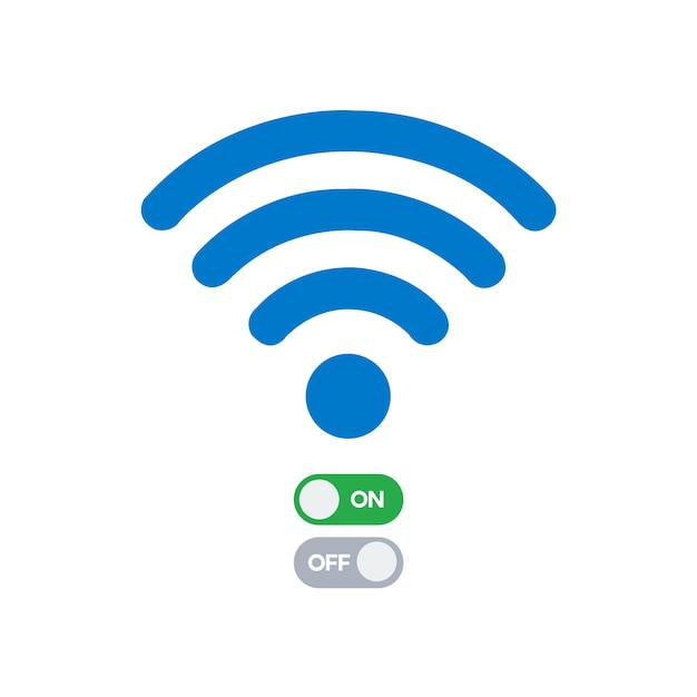 Wi-Fi vetorial gratuito ligado e desligado