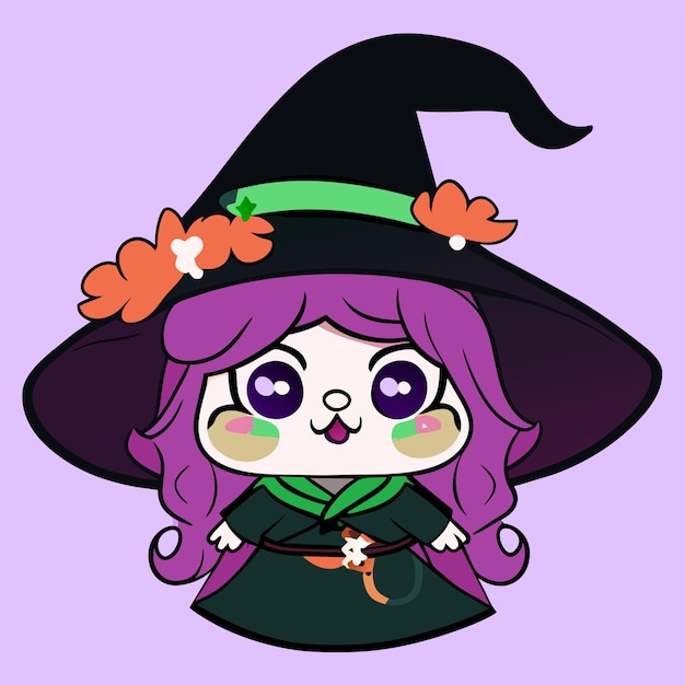 Wicked witche grim reaper halloween mão desenhada cartoon adesivo ícone conceito ilustração isolada