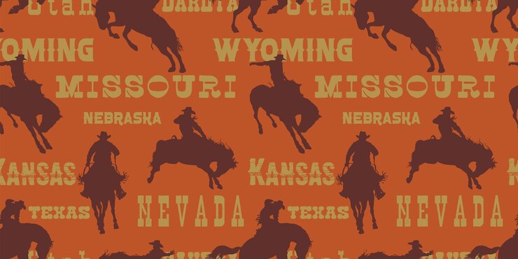 Vetor wild west rodeo cowboys