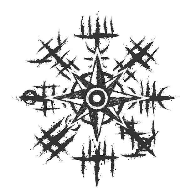 Windrose grunge símbolo viking