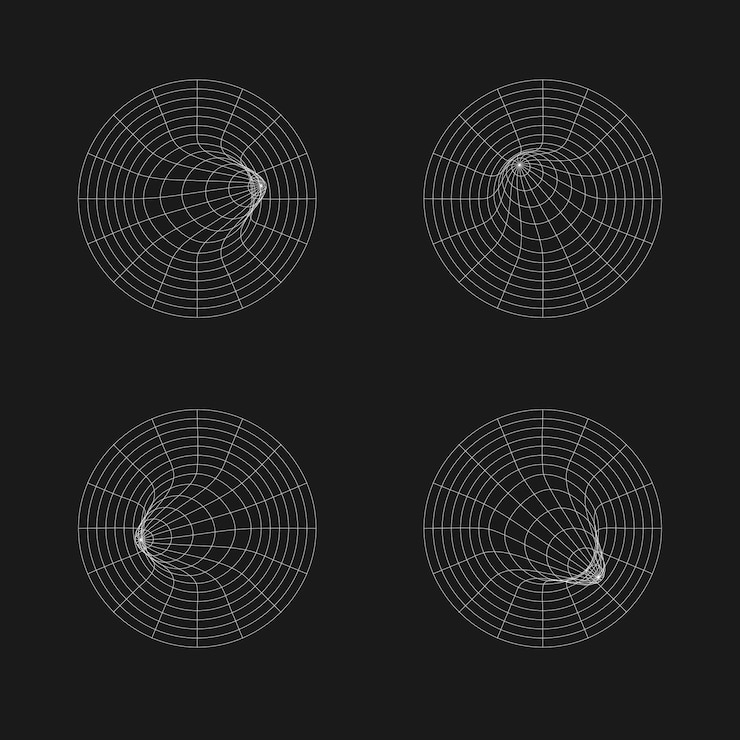Vetor wireframe de formas geométricas retro futurista gráficos vetoriais para design