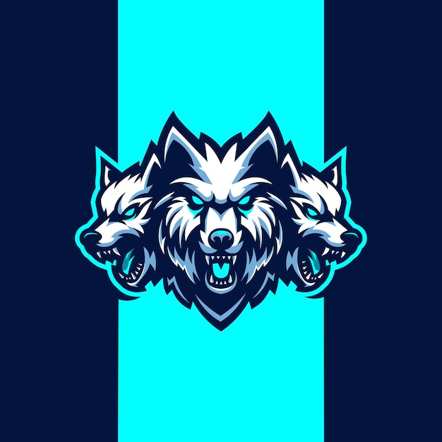 Vetor wolf mascot logo design ilustração vector para esporte e jogo