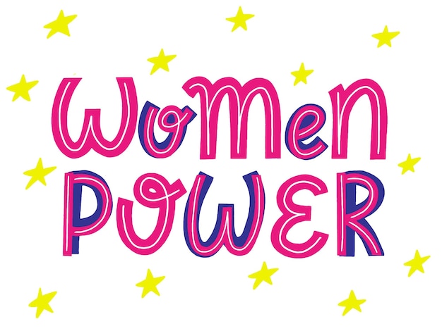 Vetor women power citação garota slogan frase moderna lettering eco tipografia