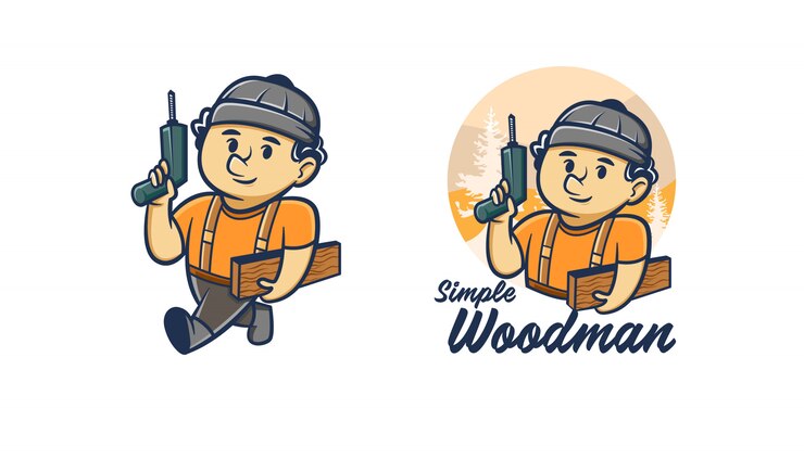 Vetor woodman handyman logo mascot