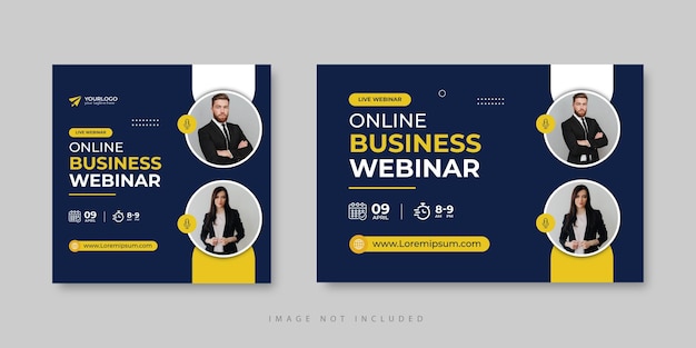 workshop de negócios de marketing digital conferência ao vivo convite para webinar modelo de postagem em mídia social