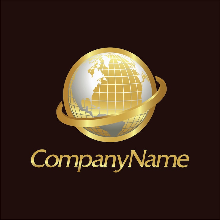 Vetor world luxury globe travel logo design vetorial arte arte elegante