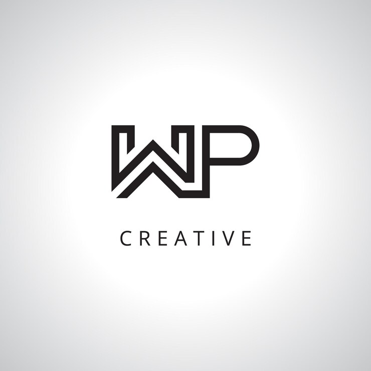 Vetor wp pw monogram logo template com eps vetoriais