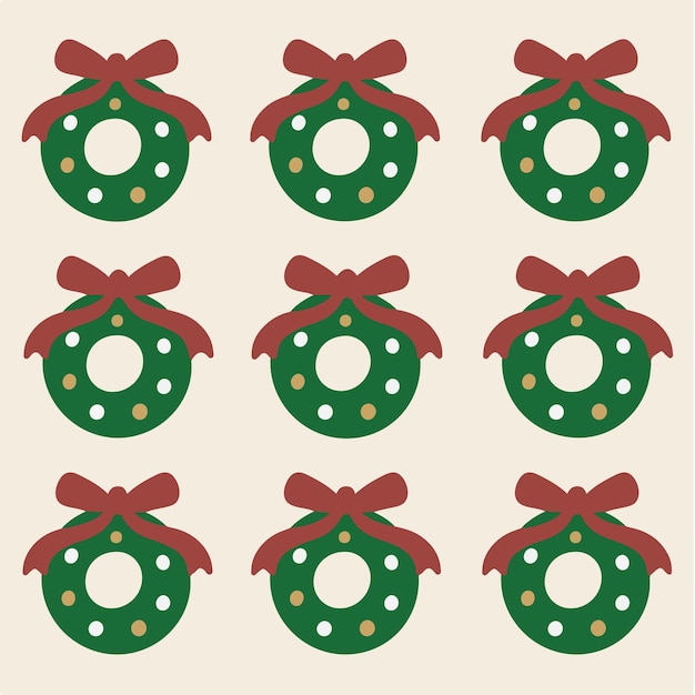 Vetor wreath pattern background mídia social pós ilustração vetorial de natal