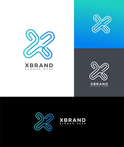 X Letra Logo Icon Brand Identity Sign Symbol Template (Template de Símbolo de Identidade da Marca)