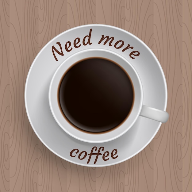 Xícara de café com citação