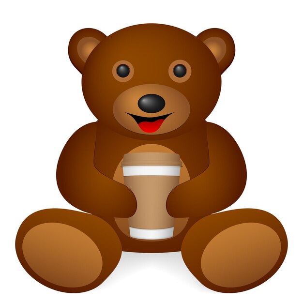 Xícara de café de papel de urso