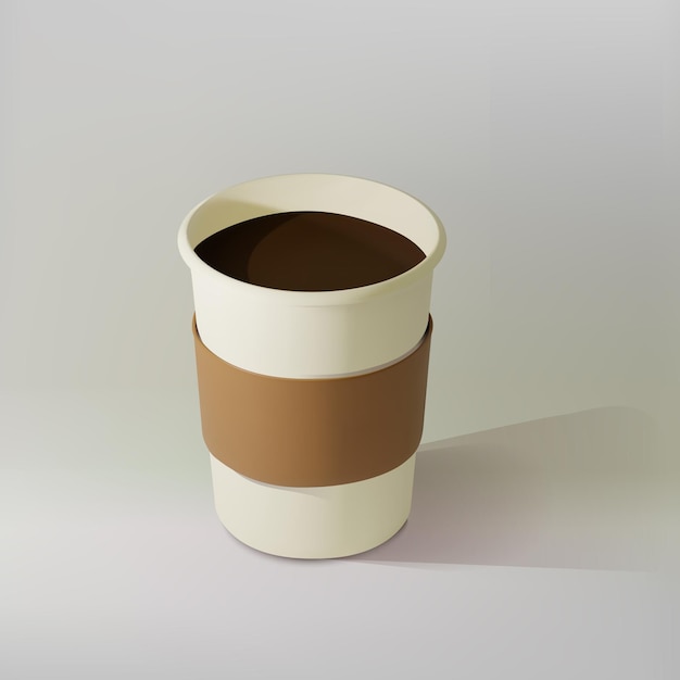Xícara de café de papel realista
