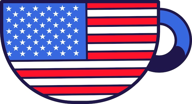 Xícara de café festiva da bandeira americana
