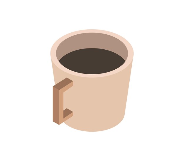 xícara de café isométrica