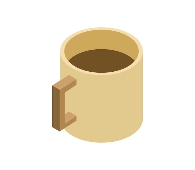 xícara de café isométrica