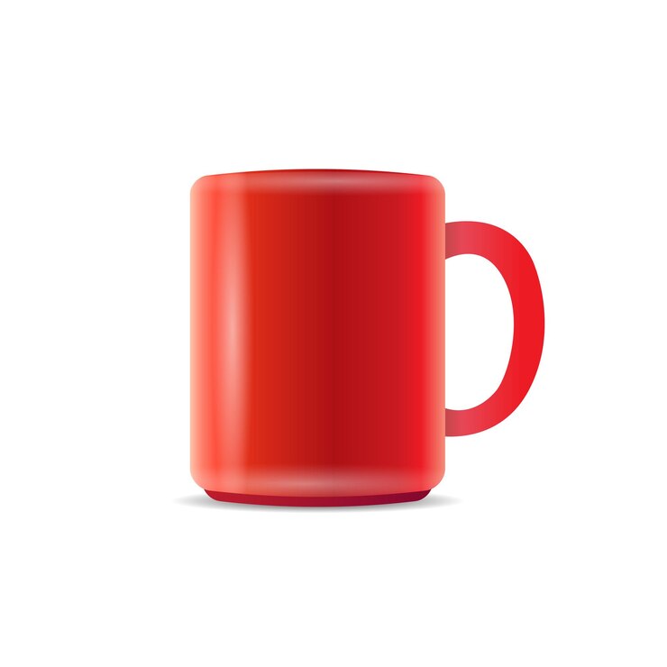 Vetor xícara de café ou chá vermelha isolada no fundo branco