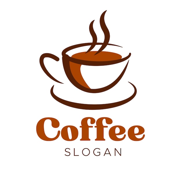 Xícara de café quente design de vetor de modelo de logotipo