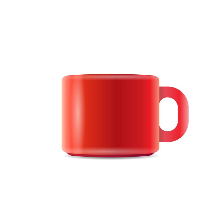 Vetor xícara de café vermelha isolada no fundo branco