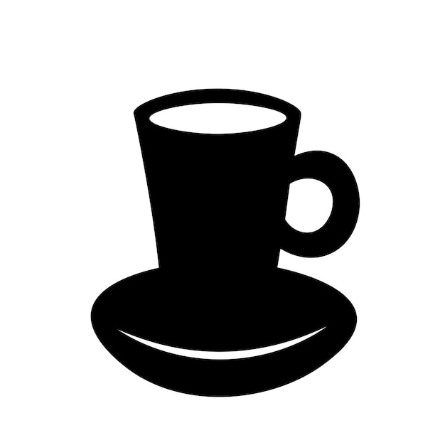 Xícara de ilustração vetorial de silhueta de café expresso