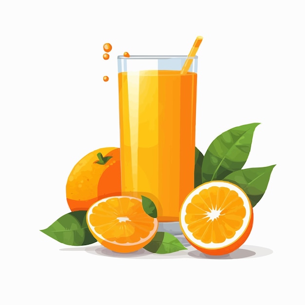 Vetor xícara de suco ilustração de suco de laranja